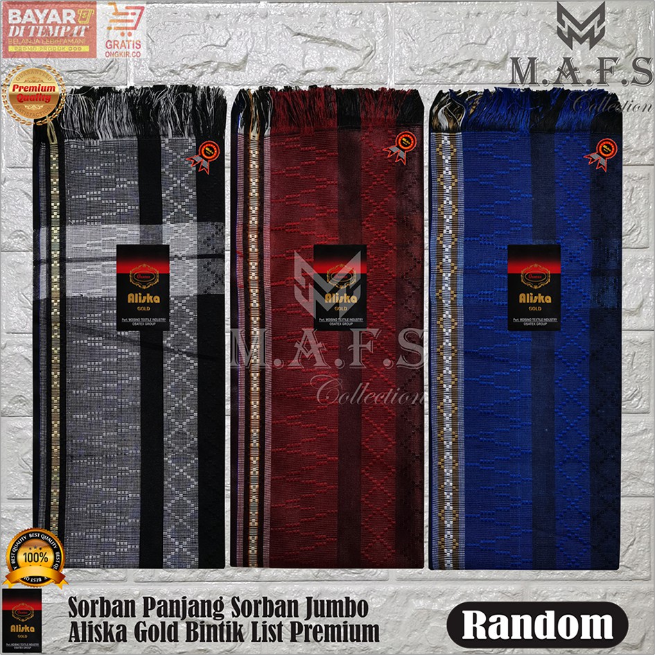 SORBAN PANJANG SORBAN ALISKA JUMBO MOTIF BINTIK LIST