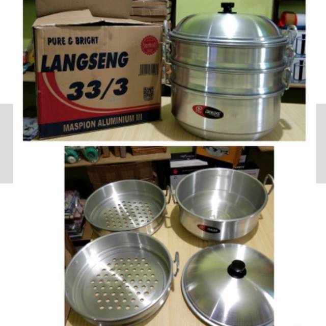 Dandang kukus susun 3 Maspion Djawa Langseng Steamer 33cm Susun 3 / panci kukus 33 cm