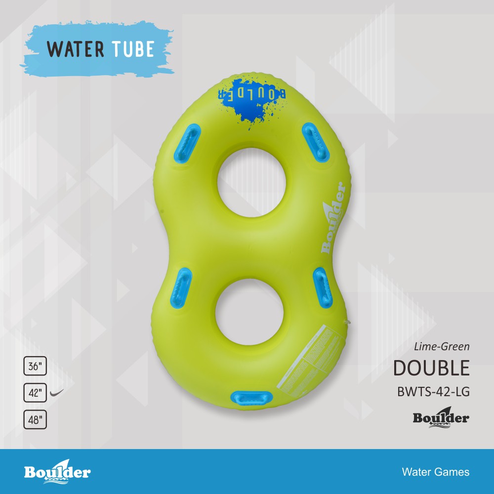 BOULDER DOUBLE WATER TUBE BAN RENANG WATERBOOM SIZE 42 PVC 1MM
