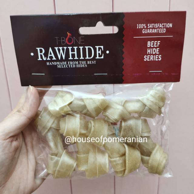 Tulang anjing rawhide Tbone 3&quot; dog bone chew snack food makanan cemilan