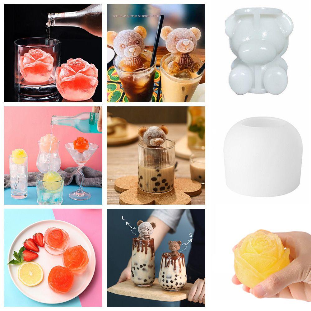 Preva Pembuat Es Batu Popsicle Maker Cetakan Cocktail Cetakan Silikon 3D Bear