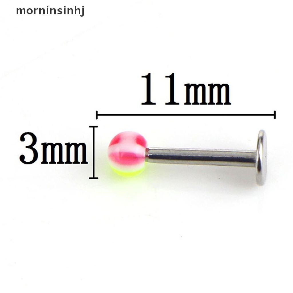 Mornin 10 / 30 / 50 Pcs Anting Tindik Bibir / Tubuh Bahan Stainless Steel 16g Untuk Pria / Wanita