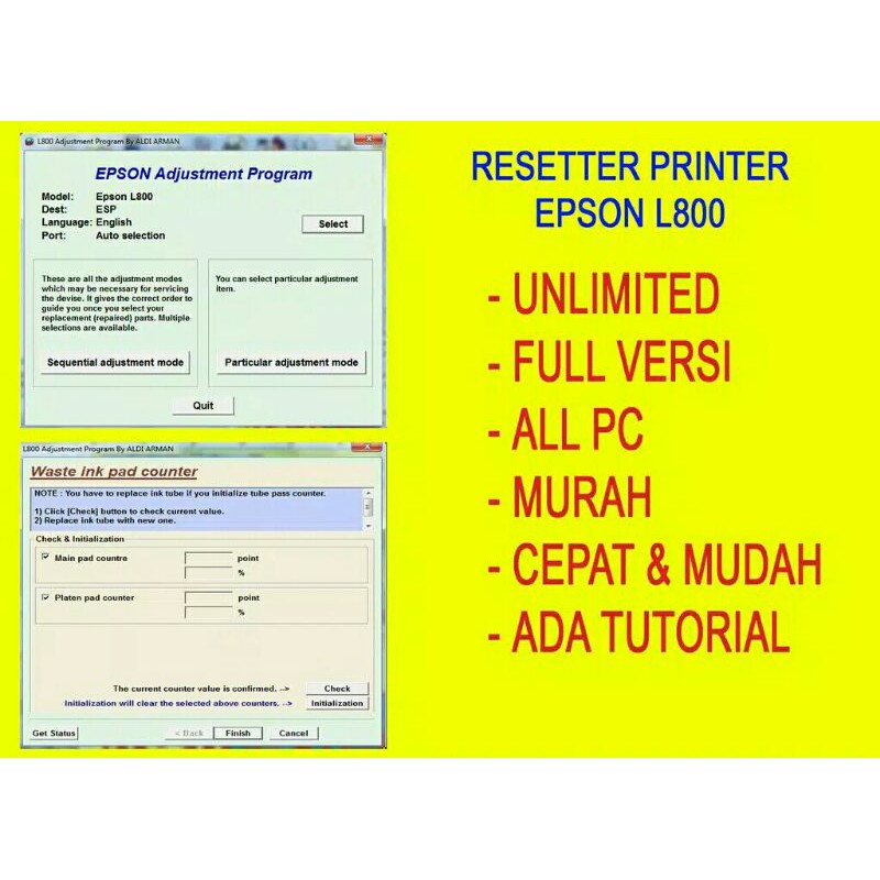 Resetter printer epson L800