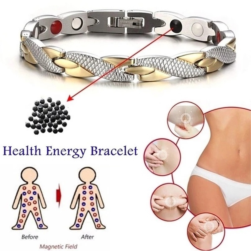 Gelang Power Terapi Pelangsing Penurunan Berat Badan Pola Twisted Dragon Magnetik Dapat Dilepas Untuk Pria Dan Wanita