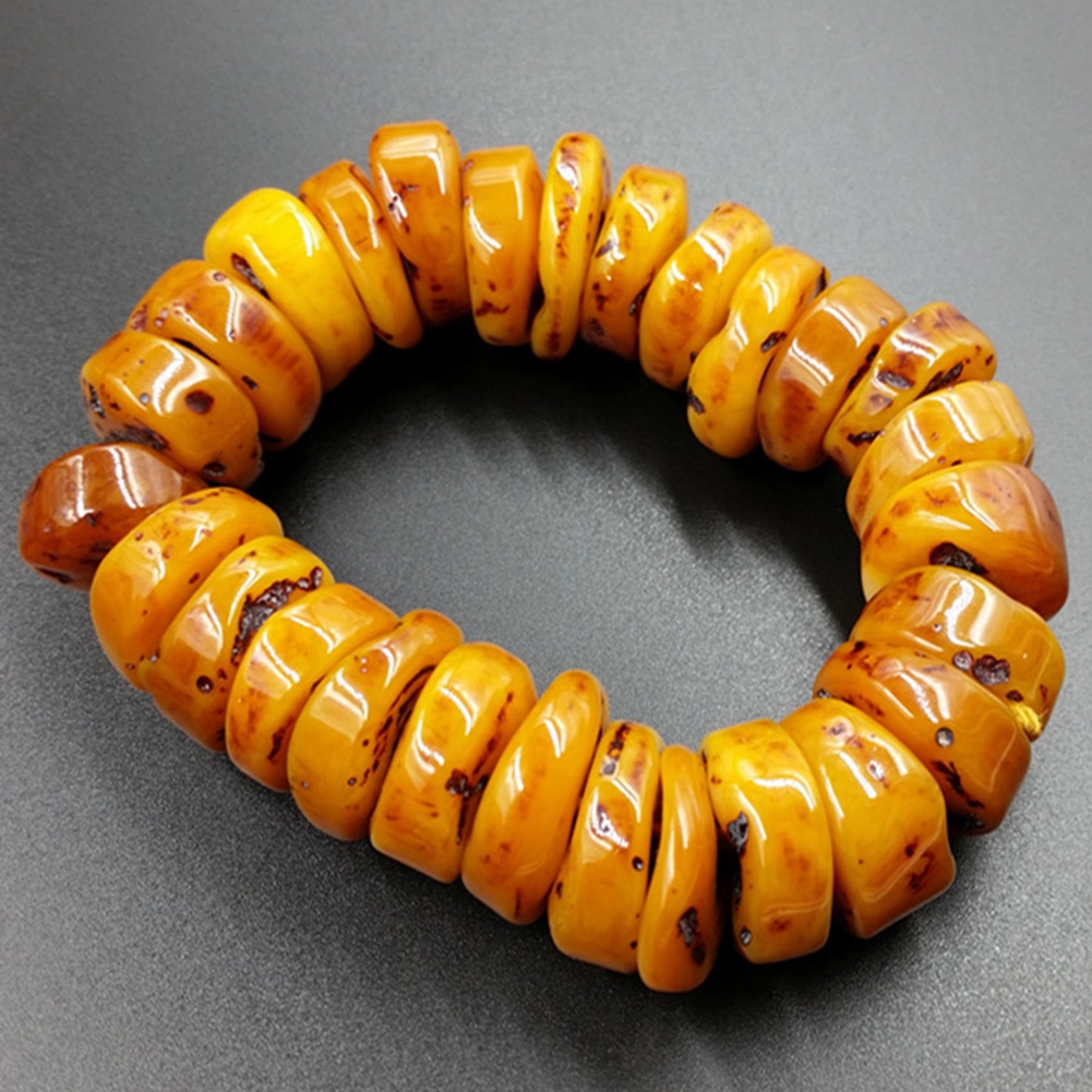 Hu Hu Hu Hu Hu Alat Bantu Pasang Kacamata♡ Gelang Tangan Manik-Manik Abacus Beeswax Amber Natural Untuk Wanita