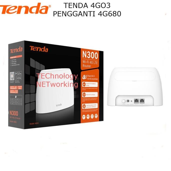 Tenda 4G03 PENGGANTI Tenda 4G680 N300 Wi-Fi 4G LTE Router 4G-03