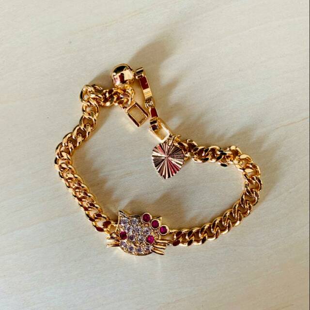 Gelang bangle Anak motif Kepala Kitti gold