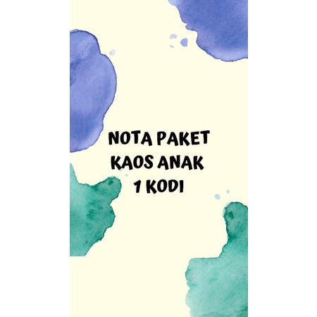 nota paket kaos anak 1 kodi