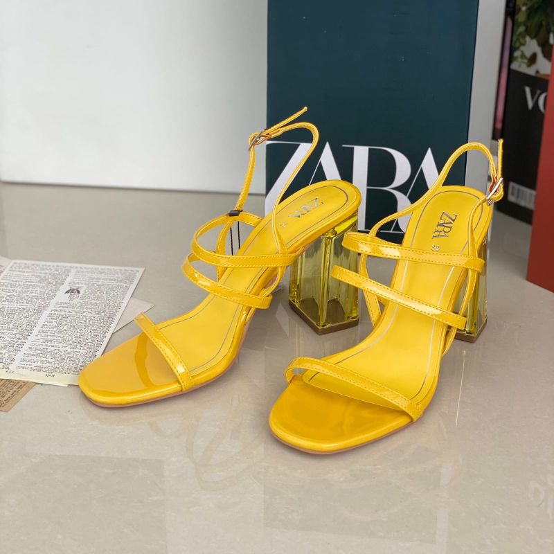 zara yellow heels