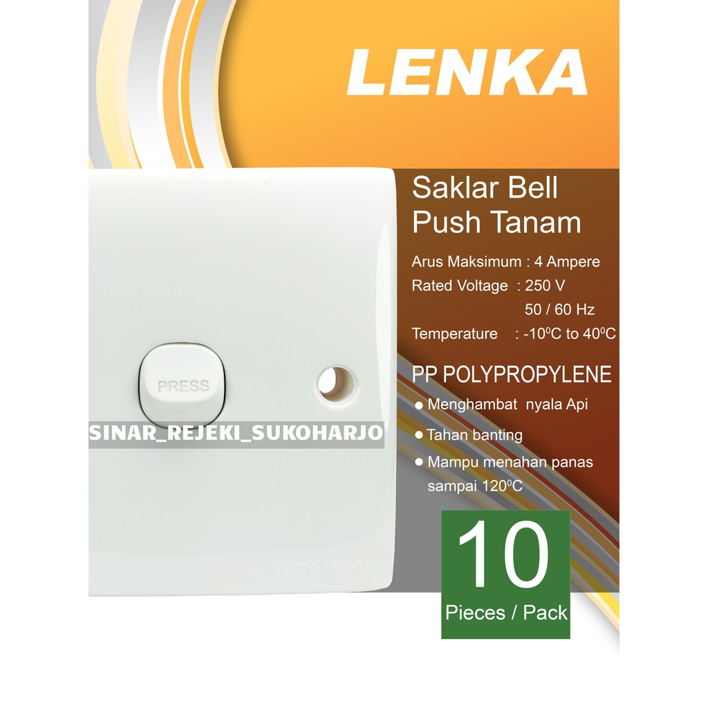 LENKA Saklar Bell Tekan Inbow / Tanam