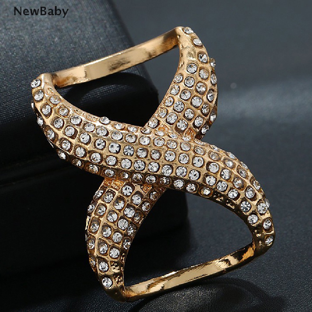 Newbaby Bros Pin Ring Bulat Hias Kristal Holder Scarf Wanita Untuk Pernikahan
