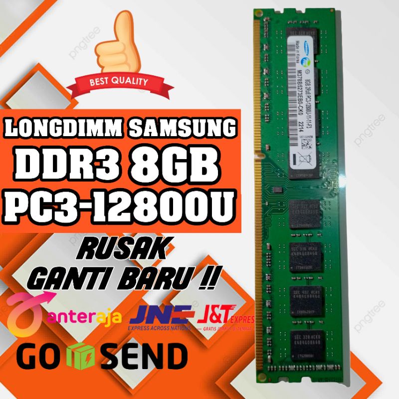 RAM PC SAMSUNG 8GB DDR3 PC3-12800U LONGDIMM