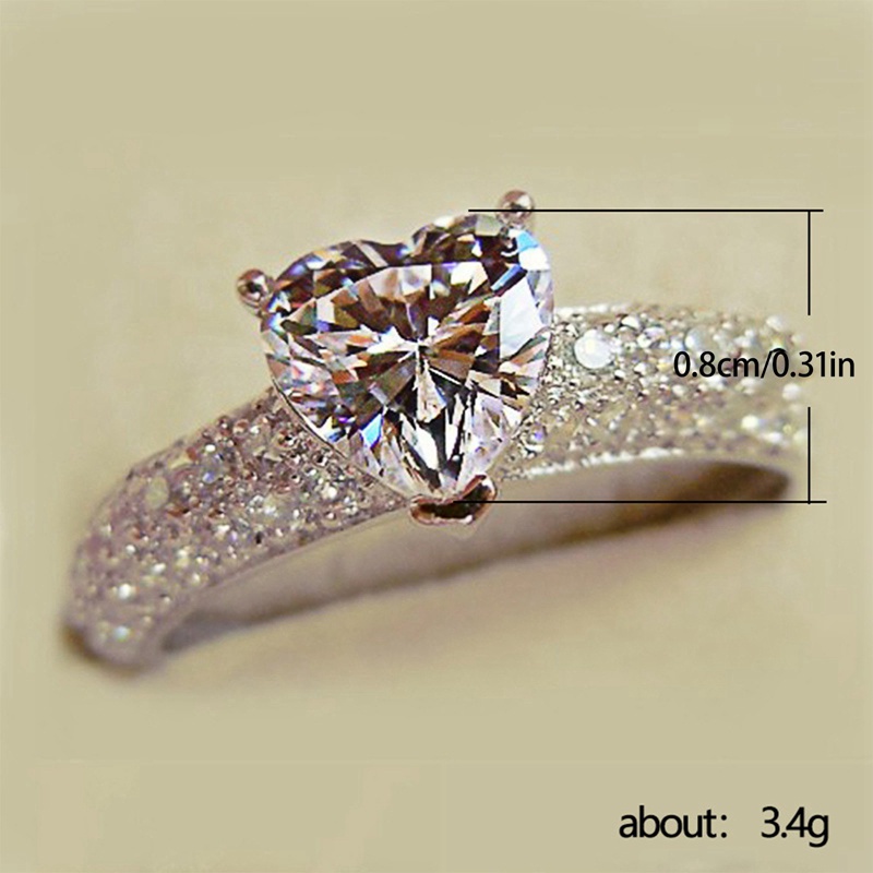 Cincin Wanita Desain Hati Gaya Modern Untuk Hadiah Pernikahan