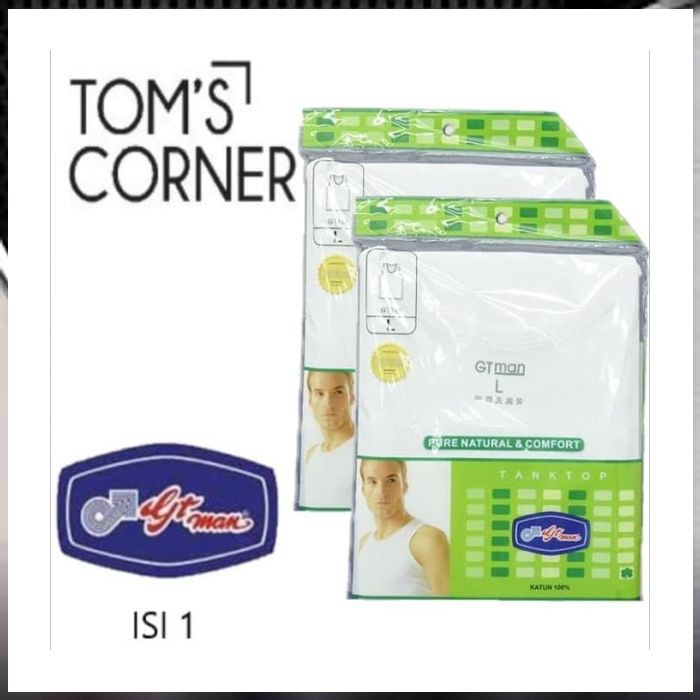 BS Singlet pria GTman / kaos dalam pria Gt man / GTT01/ celana dalam pria - Putih XL