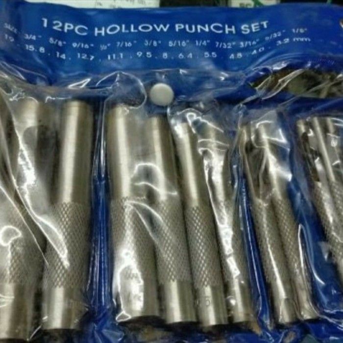 

(LjT) hollow punch set/alat pembolong set 12pcs 3-19mm