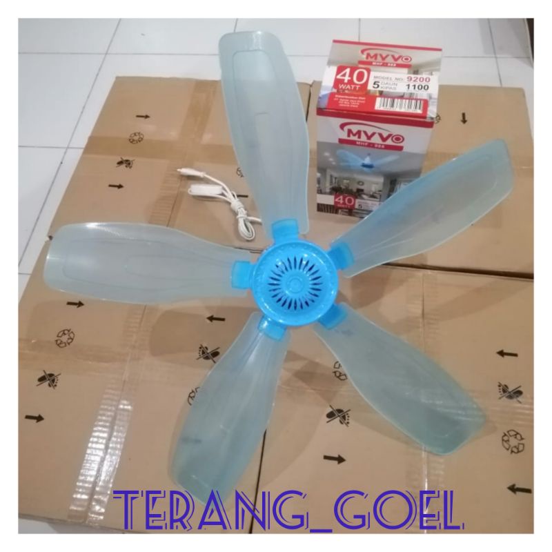 KIPAS ANGIN GANTUNG MYVO 40 WATT 5 BALING / HELI FAN MYVO 5 BALING 40 WATT / KIPAS GANTUNG