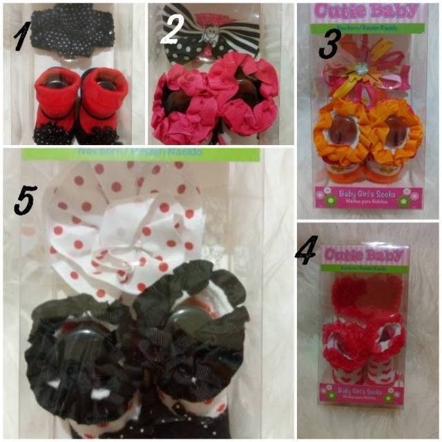 Kaos kaki/sepatu baby set bandana lucu