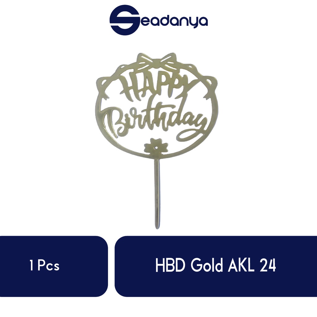 

HBD Gold AKL 24/Aksesoris Tart/Aksesoris Cake/Aksesoris Kue/Hiasan Tart/Hiasan Kue/Hiasan Cake