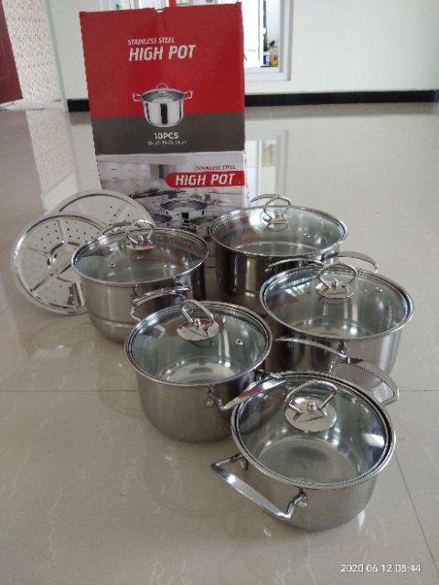Panci Stainless Steel Ware 12 Pcs Dgn Sarangan Ori Super
