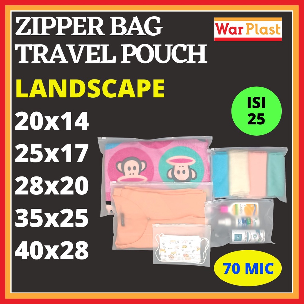 Plastik Traveling Pouch Bening Doff Zipper Storage Organizer Bag Polos