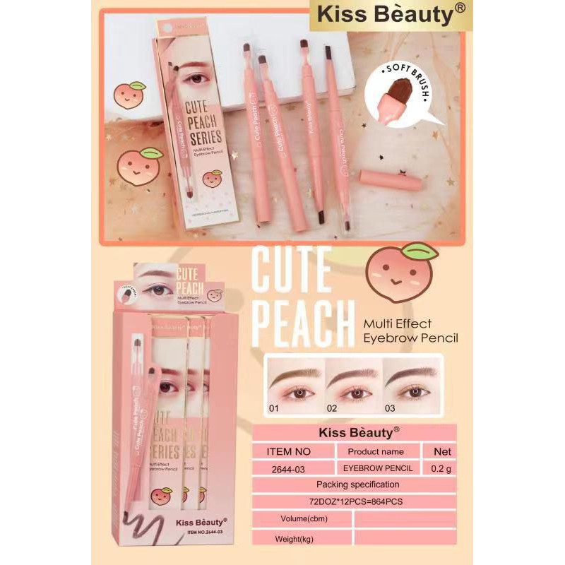 PROMO ECER!!!EYEBROW+BRUSH CUTE PEACH 2644