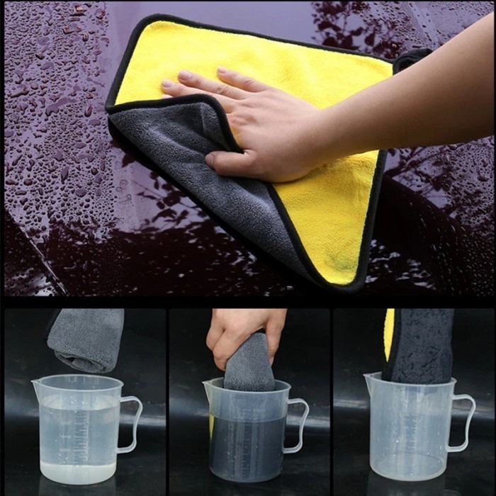 Kain Lap Microfiber 2 Sisi 30x30 Serbaguna Halus Mobil Dapur 0755