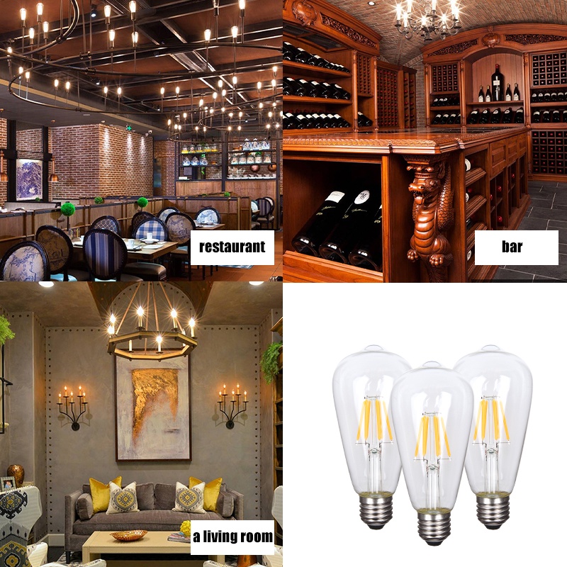 [ Dream Beautiful Lighting Bulb ][ Edison Bulb ST64 4W 6W 8W 12W LED E27 Bulb ][ Retro Vintage Light Bulb ]