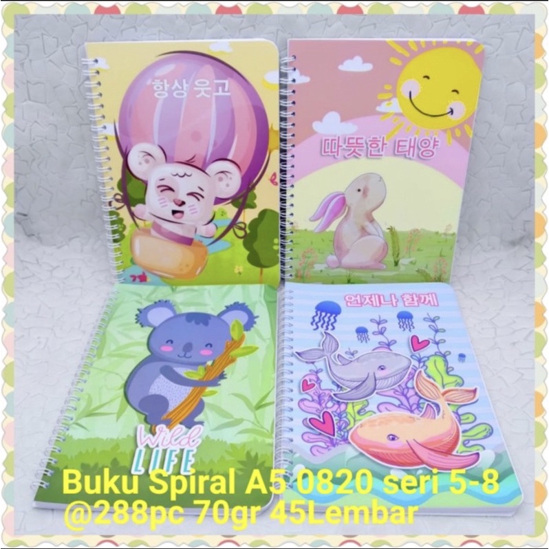 

buku ring spiral notebook a5 cute animal seri b satuan