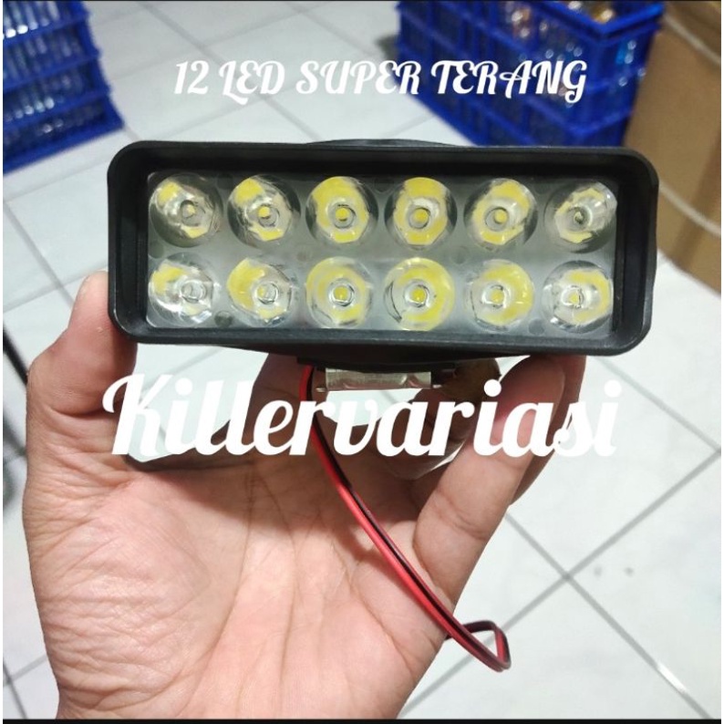 Lampu tembak sorot led cwl cree 12 mata super terang 1000LM motor mobil UTV ATV skuter