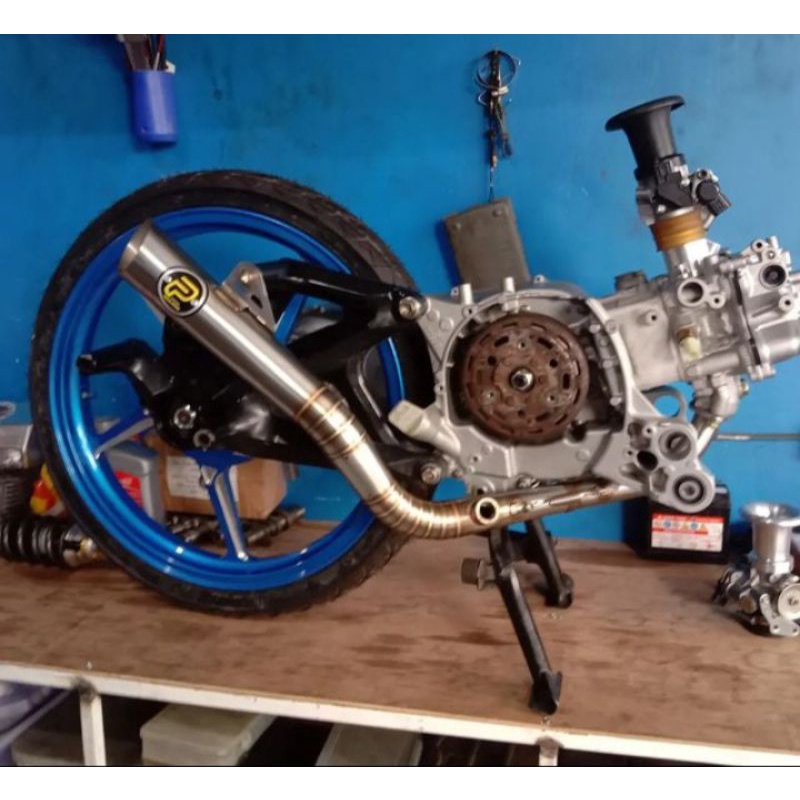 Knalpot Aerox Old / Nmax Old Pekajaman Muffler Jogjakarta Tipe Flow Stainless Original Racing Jogja
