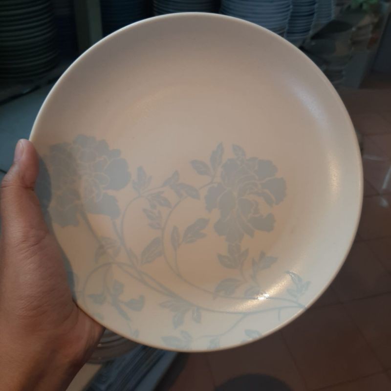 SALAD PLATE PIRING KERAMIK HIAS SANGO MOTIF BUNGA JADUL PAJANGAN HIASAN