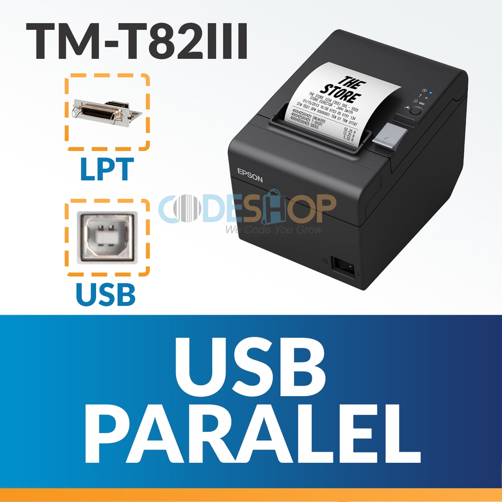 PRINTER POS KASIR EPSON TM-T82III USB PARALEL STRUK THERMAL 80 MM