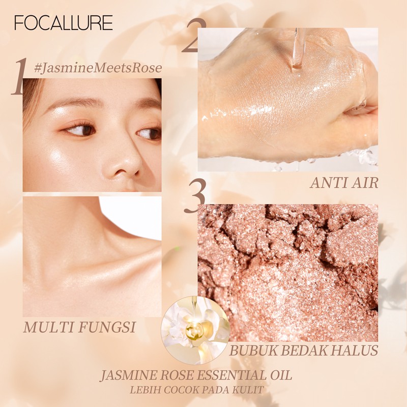 Focallure Smooth Highlighter Shimmer Glitter Soft #JasmineMeetsRose