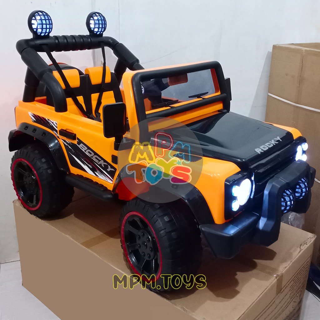 Mainan Anak Mobil Aki Jeep Rocky 4WD BAN KARET Eva Mobil Aki Remote Berkualitas MPMToys Mobilan Jeep