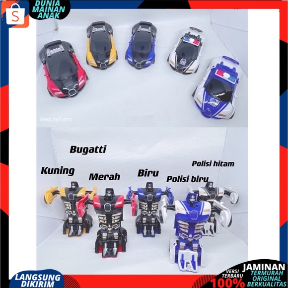 Mobil berubah menjadi Robot Autobot Transformrs PullBack New Edition 2 IN 1 DEFORMATION