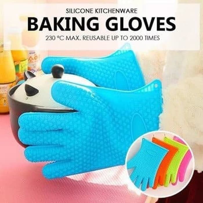 Sarung Tangan BAKING Silikon Silicone Gloves Tebel Tahan Panas Oven