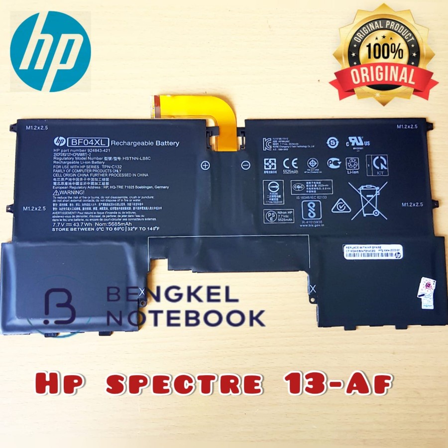 Baterai HP Spectre 13-AF BF04XL HSTNN-LB8C 7.7V 43.7WH 5685MAh