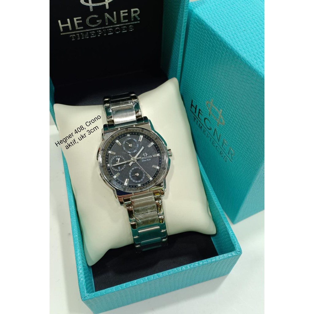 Jam Tangan Wanita Hegner 408 Crono Aktif Stainlees Steel