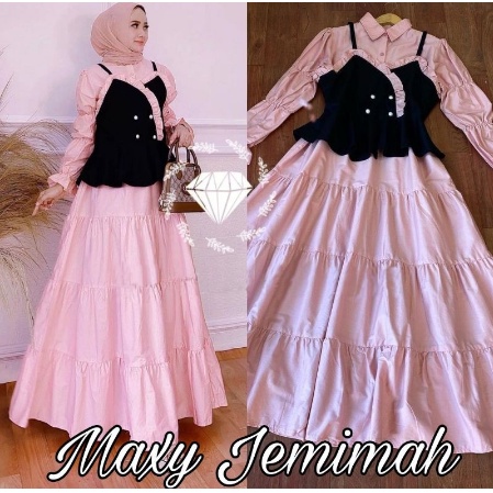 Gamis Rosella Polos Kombinasi Vest Terbaru 2022 2023 Gamis Rompi Pita Kekinian Remaja Style Korean N