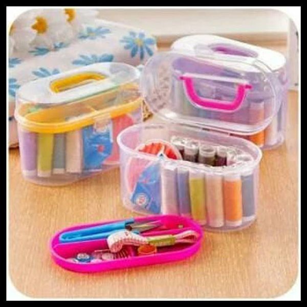 Set Alat jahit peralatan 12 BENANG JARUM lengkap Sewing box JUMBO