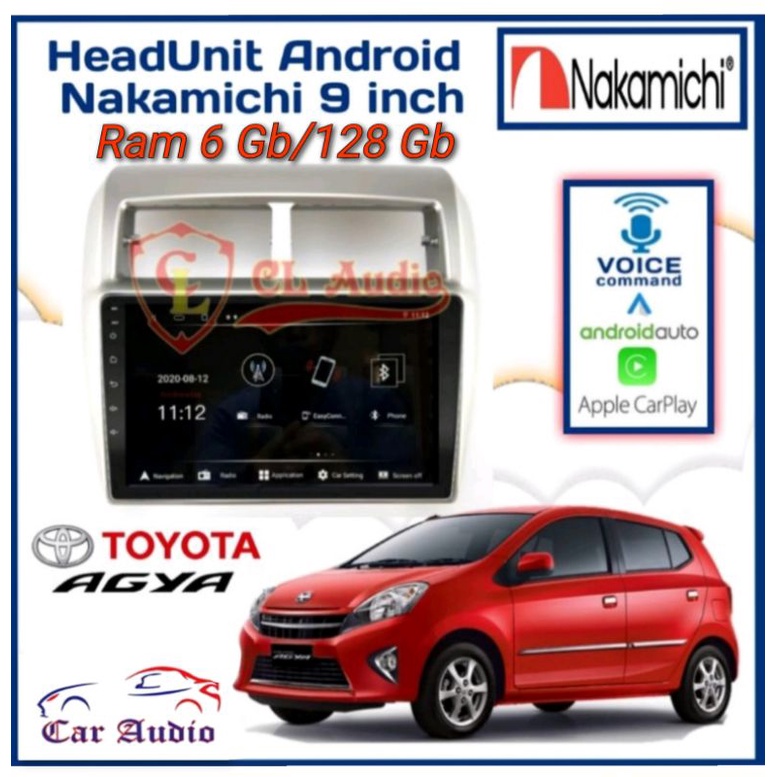 Head Unit Android AGYA Ram 6 Gb/128 Gb NAKAMICHI ELITE PRO