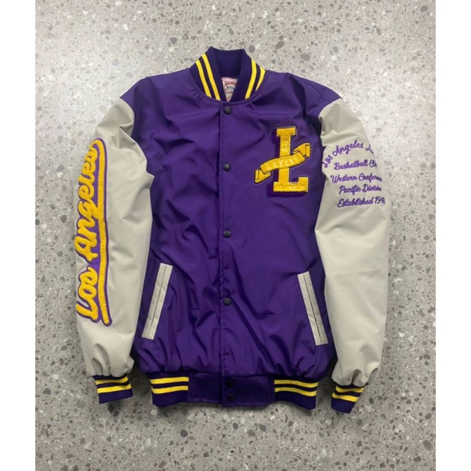 JAKET VARSITY LAKERS PURPLE WATERPROOF