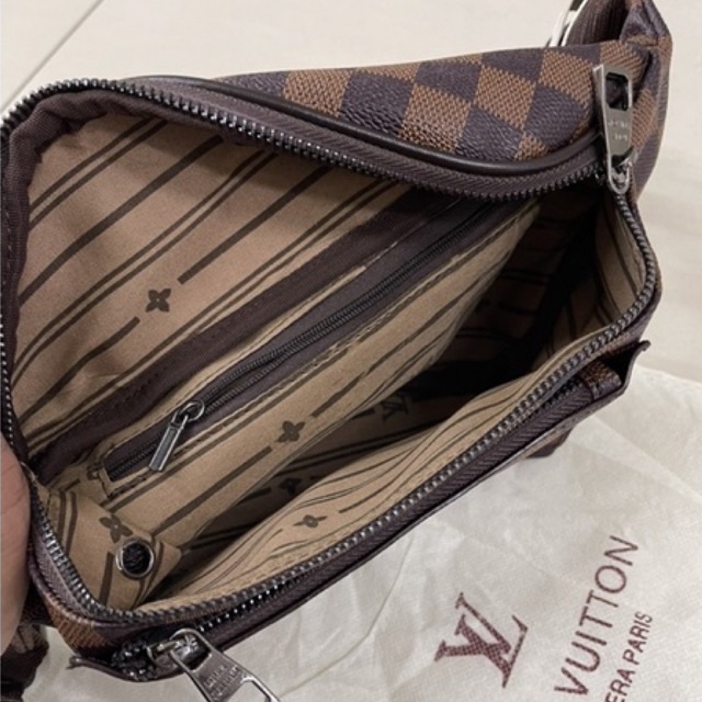 Tas Pinggang Pria LV - Waistbag Pria kulit - Bodybag kulit Pria - Slingbag import READY