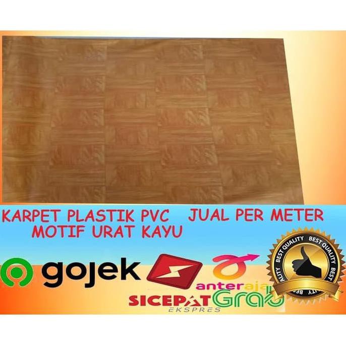 Karpet Plastik Vinyl Untuk Lantai /Alas Meja Urat Kayu (Per Meter)