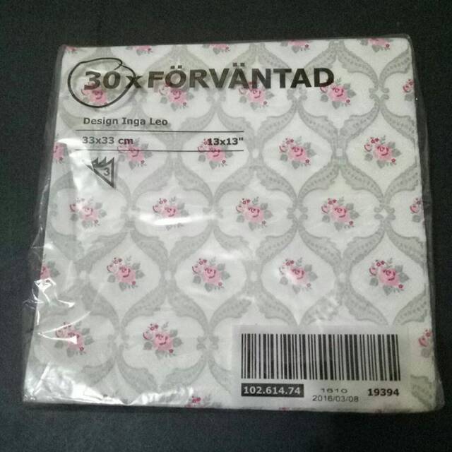 IKEA SALE 30LEMBAR NAPKIN DECOUPAGE / TISSUE MOTIF SHABBYCHIC