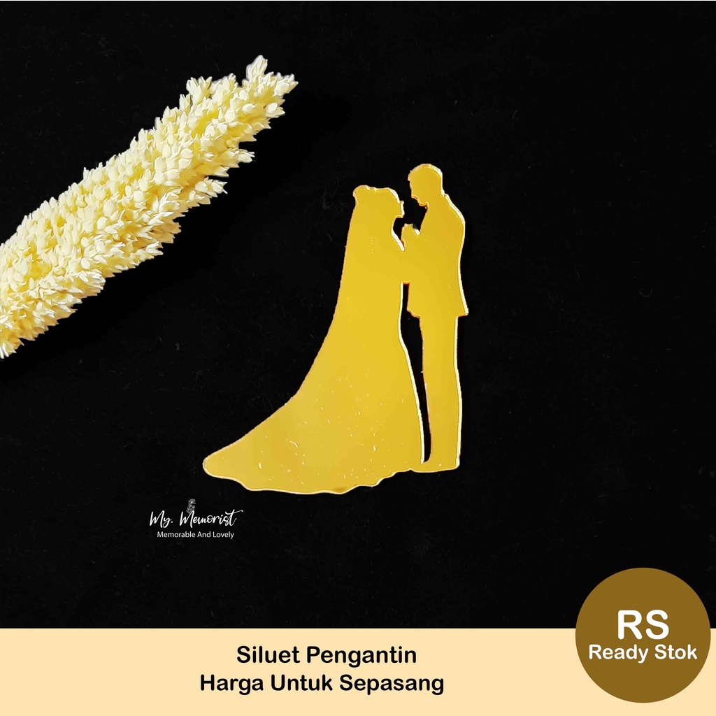 Siluet Couple Pengantin Akrilik