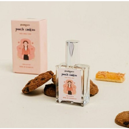 (BPOM) GEAMOORE ADDICTED SERIES Spray 15ml Parfume unisex | Geamoore Parfum Spray 11ml Premium Series-PEACH COOKIES - 15ML