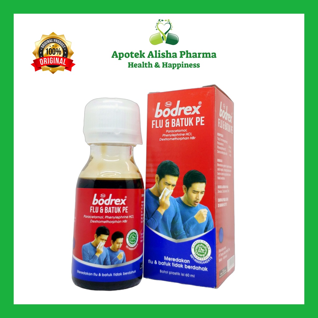 BODREX SIRUP 60ml - Bodrex Flu Batuk Kering Syrup / Bodrex Flu Batuk Berdahak Sirup / Obat Flu  Batuk Berdahak / Batuk Kering / Bodreks / Bodrek Syrup