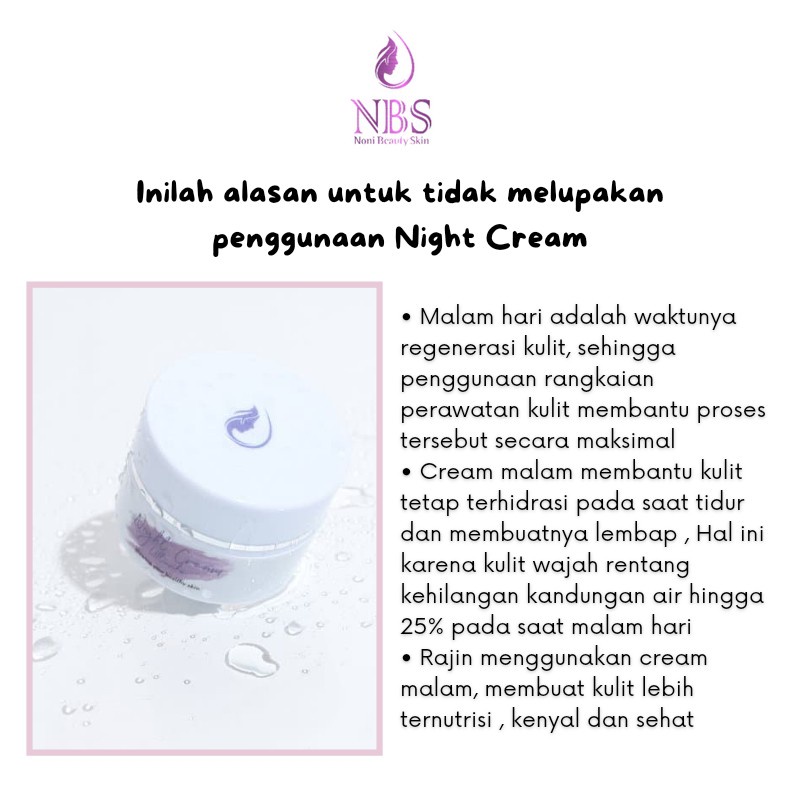 Night Cream NBS extra glow/ Night Noni Beauty Skin / Cream Malam NBS / Cream Mencerahkan / Cream Wajah / NBS