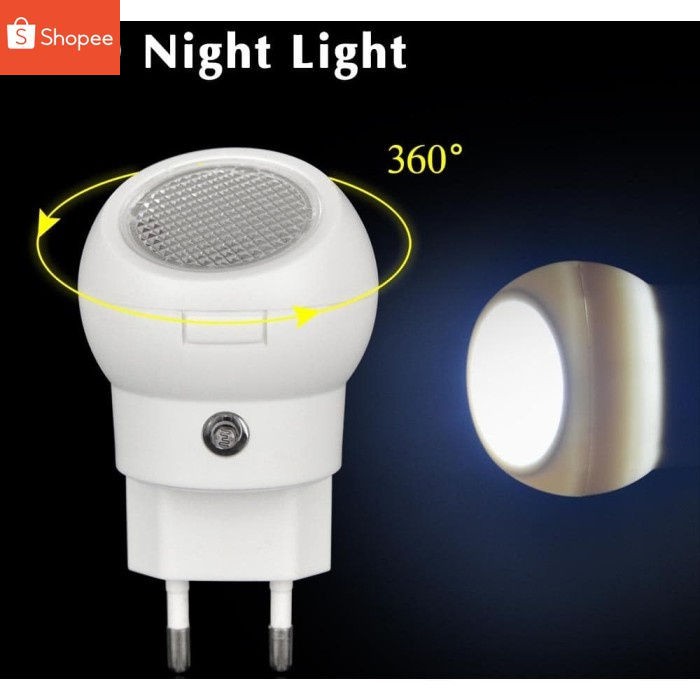 Lampu Tidur LED Sensor Cahaya Rotasi 360 Derajat